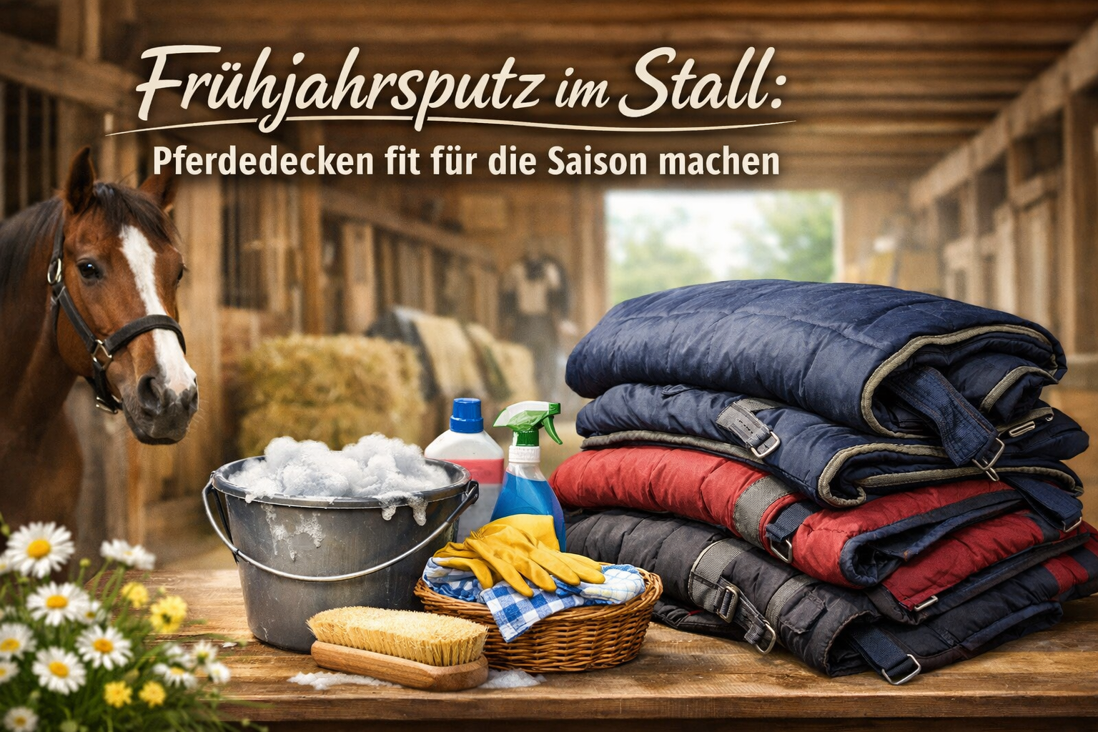 Frühjahrsputz im Stall: Pferdedecken fit für die Saison machen